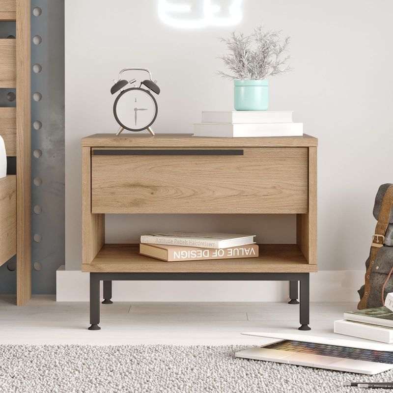 Casa si Gradina - Mobilier - Comode si corpuri - Noptiere - Noptiera, Hanah Home, pal melaminat, nuc, 53.6x44.5x42.4 cm - Infinity.ro