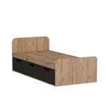 Casa si Gradina - Mobilier - Paturi si accesorii - Paturi - Pat de o persoana, Hanah Home, pal melaminat, pin atlantic si antracit, 91x193,6x71,5 cm - Infinity.ro