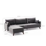 Casa si Gradina - Mobilier - Canapele si coltare - Coltare - Coltar, Hanah Home, material textil, antracit, 275x85x81 cm - Infinity.ro