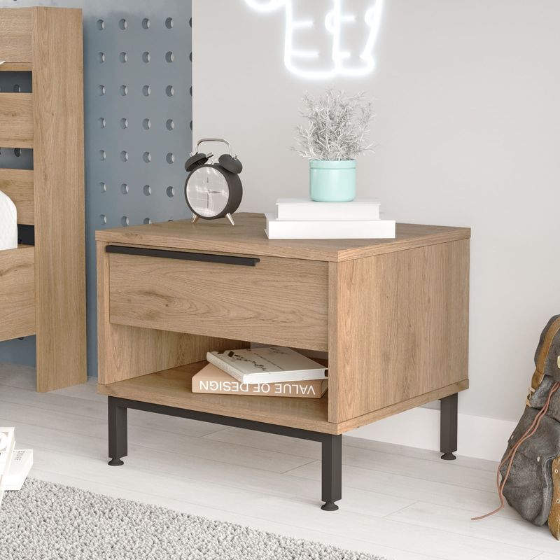 Casa si Gradina - Mobilier - Comode si corpuri - Noptiere - Noptiera, Hanah Home, pal melaminat, nuc, 53.6x44.5x42.4 cm - Infinity.ro