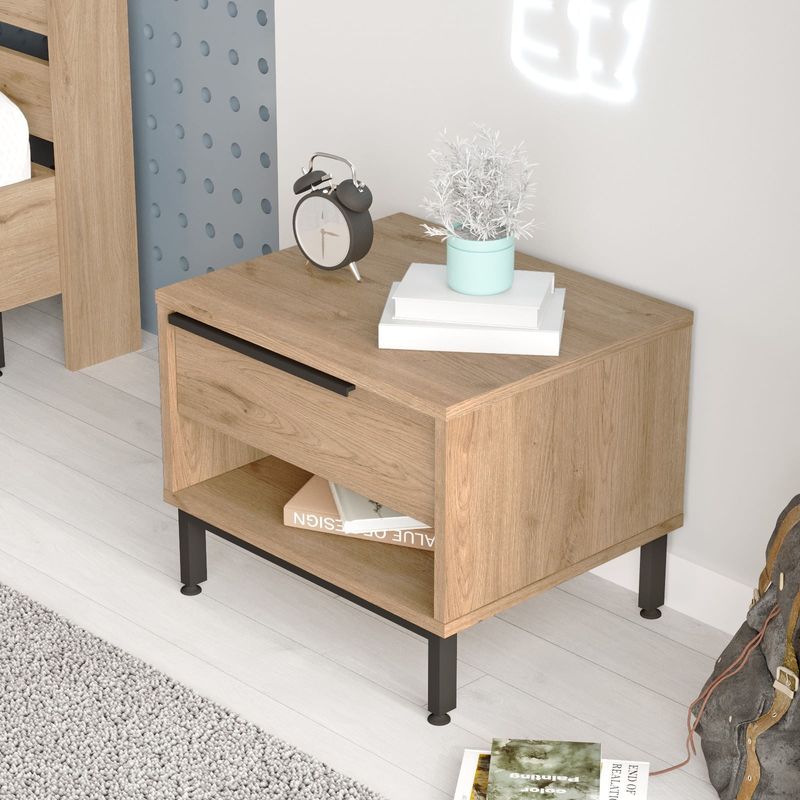 Casa si Gradina - Mobilier - Comode si corpuri - Noptiere - Noptiera, Hanah Home, pal melaminat, nuc, 53.6x44.5x42.4 cm - Infinity.ro