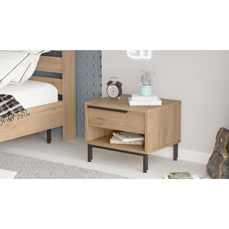 Casa si Gradina - Mobilier - Comode si corpuri - Noptiere - Noptiera, Hanah Home, pal melaminat, nuc, 53.6x44.5x42.4 cm - Infinity.ro