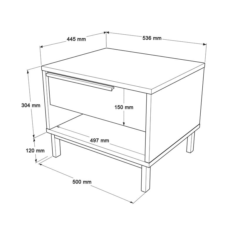 Casa si Gradina - Mobilier - Comode si corpuri - Noptiere - Noptiera, Hanah Home, pal melaminat, nuc, 53.6x44.5x42.4 cm - Infinity.ro