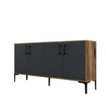 Casa si Gradina - Mobilier - Comode si corpuri - Console - Consola, Hanah Home, PAL melaminat, nuc, antracit, 160x35x78 cm - Infinity.ro