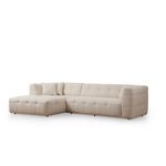 Casa si Gradina - Mobilier - Canapele si coltare - Coltare - Coltar, Hanah Home, lemn fag si pal, bej, 300x150x100 cm, stofa poliester - Infinity.ro
