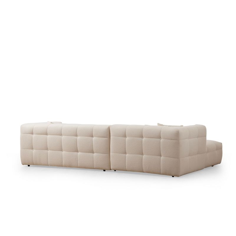 Casa si Gradina - Mobilier - Canapele si coltare - Coltare - Coltar, Hanah Home, lemn fag si pal, bej, 300x150x100 cm, stofa poliester - Infinity.ro