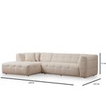 Casa si Gradina - Mobilier - Canapele si coltare - Coltare - Coltar, Hanah Home, lemn fag si pal, bej, 300x150x100 cm, stofa poliester - Infinity.ro