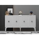 Casa si Gradina - Mobilier - Comode si corpuri - Console - Consola, Hanah Home, panou aglomerat cu melamina, alb argintiu, 150x40x79 cm - Infinity.ro