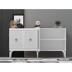Casa si Gradina - Mobilier - Comode si corpuri - Console - Consola, Hanah Home, panou aglomerat cu melamina, alb argintiu, 150x40x79 cm - Infinity.ro