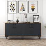 Casa si Gradina - Mobilier - Comode si corpuri - Console - Consola, Hanah Home, PAL melaminat, nuc, antracit, 160x35x78 cm - Infinity.ro