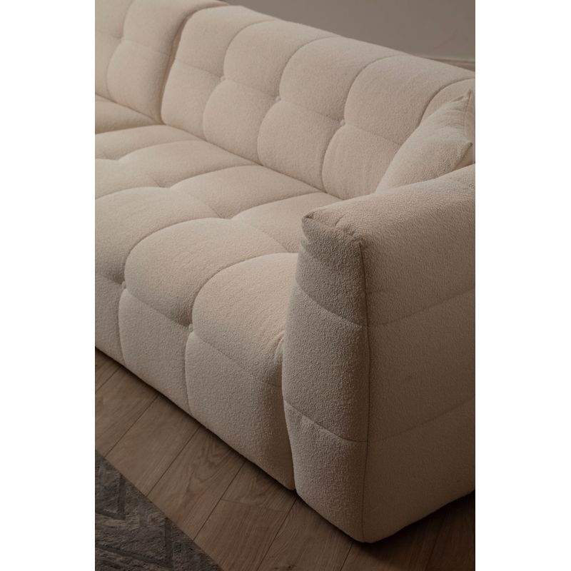 Casa si Gradina - Mobilier - Canapele si coltare - Coltare - Coltar, Hanah Home, lemn fag si pal, bej, 300x150x100 cm, stofa poliester - Infinity.ro