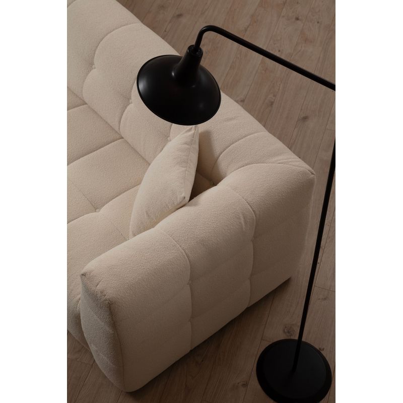 Casa si Gradina - Mobilier - Canapele si coltare - Coltare - Coltar, Hanah Home, lemn fag si pal, bej, 300x150x100 cm, stofa poliester - Infinity.ro