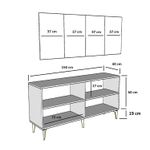 Casa si Gradina - Mobilier - Comode si corpuri - Console - Consola, Hanah Home, panou aglomerat cu melamina, alb argintiu, 150x40x79 cm - Infinity.ro
