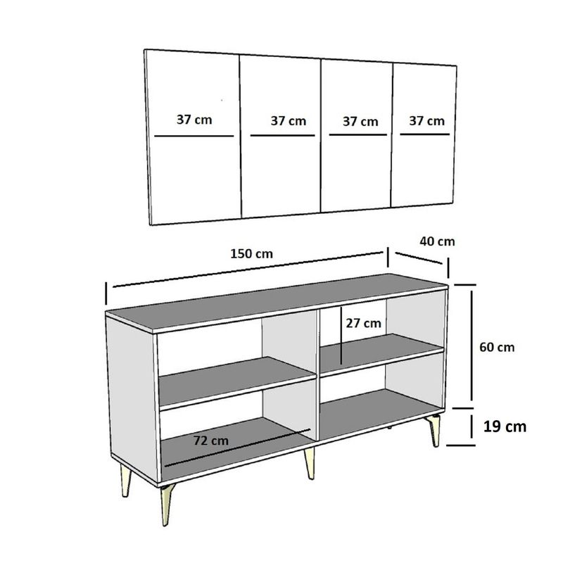 Casa si Gradina - Mobilier - Comode si corpuri - Console - Consola, Hanah Home, panou aglomerat cu melamina, alb argintiu, 150x40x79 cm - Infinity.ro