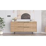 Casa si Gradina - Mobilier - Comode si corpuri - Console - Consola, Hanah Home, panou de particule melaminat, nuc, 160x44.5x74.3 cm - Infinity.ro