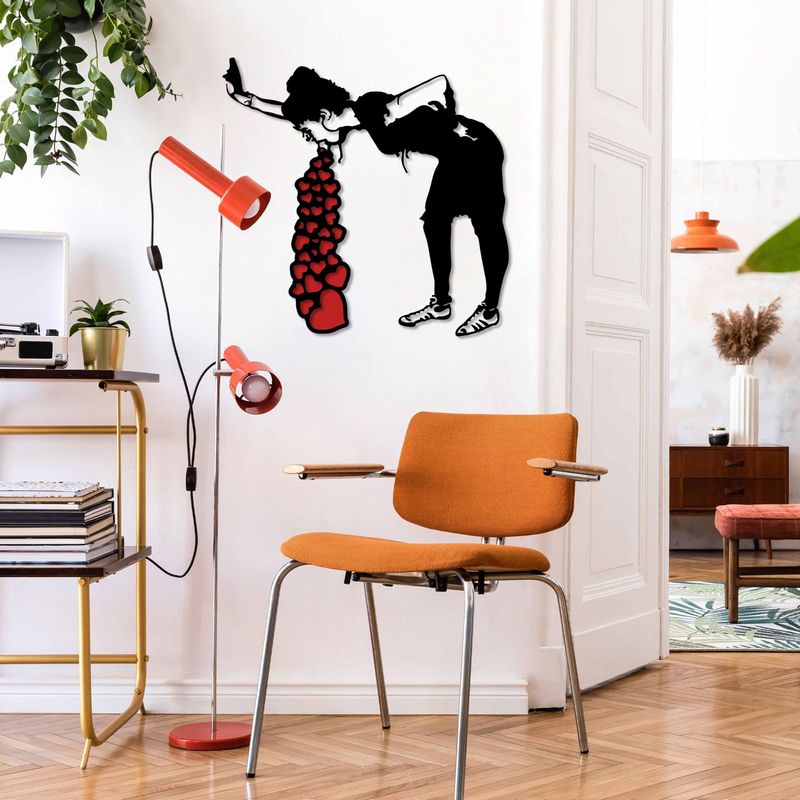 Casa si Gradina - Decoratiuni - Decoratiuni perete - Accesoriu decorativ de perete, Wallxpert, metal, negru rosu, 63x61 cm - Infinity.ro