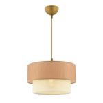 Casa si Gradina - Corpuri si surse de iluminat - Lustre si pendule - Candelabru, Opviq, corp metalic, alb maro, capac bumbac, 30x30x20 cm - Infinity.ro