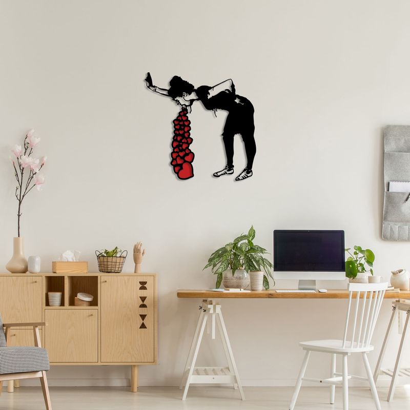 Casa si Gradina - Decoratiuni - Decoratiuni perete - Accesoriu decorativ de perete, Wallxpert, metal, negru rosu, 63x61 cm - Infinity.ro