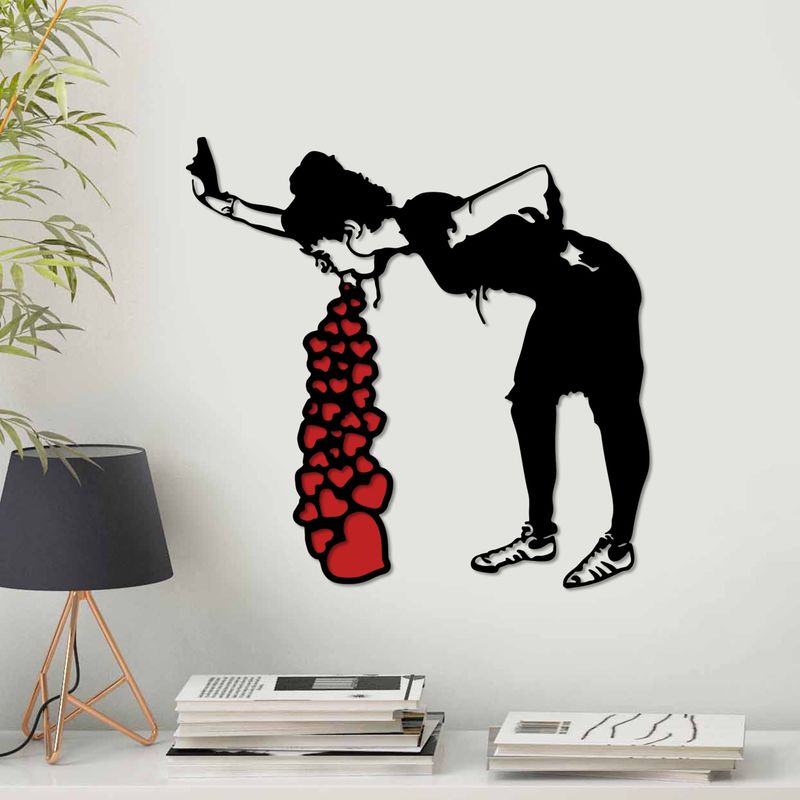 Casa si Gradina - Decoratiuni - Decoratiuni perete - Accesoriu decorativ de perete, Wallxpert, metal, negru rosu, 63x61 cm - Infinity.ro