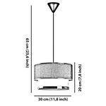 Casa si Gradina - Corpuri si surse de iluminat - Lustre si pendule - Candelabru, Opviq, corp metalic, alb maro, capac bumbac, 30x30x20 cm - Infinity.ro
