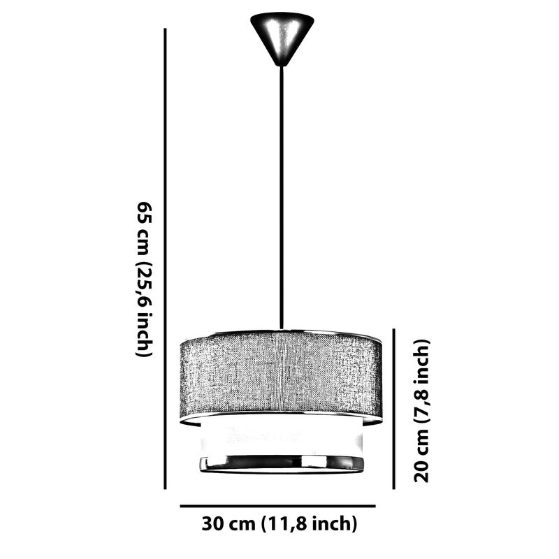 Casa si Gradina - Corpuri si surse de iluminat - Lustre si pendule - Candelabru, Opviq, corp metalic, alb maro, capac bumbac, 30x30x20 cm - Infinity.ro