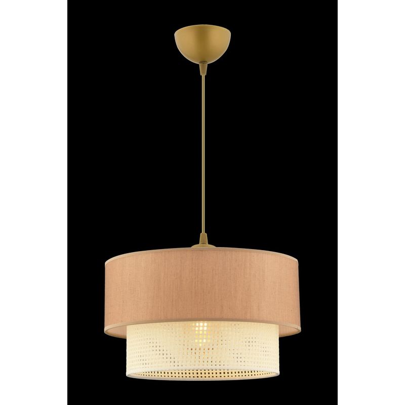 Casa si Gradina - Corpuri si surse de iluminat - Lustre si pendule - Candelabru, Opviq, corp metalic, alb maro, capac bumbac, 30x30x20 cm - Infinity.ro