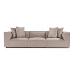 Casa si Gradina - Mobilier - Canapele si coltare - Canapele - Canapea 3 locuri, Hanah Home, lemn de carpen, in, bej nisip, 270x95x65 cm - Infinity.ro