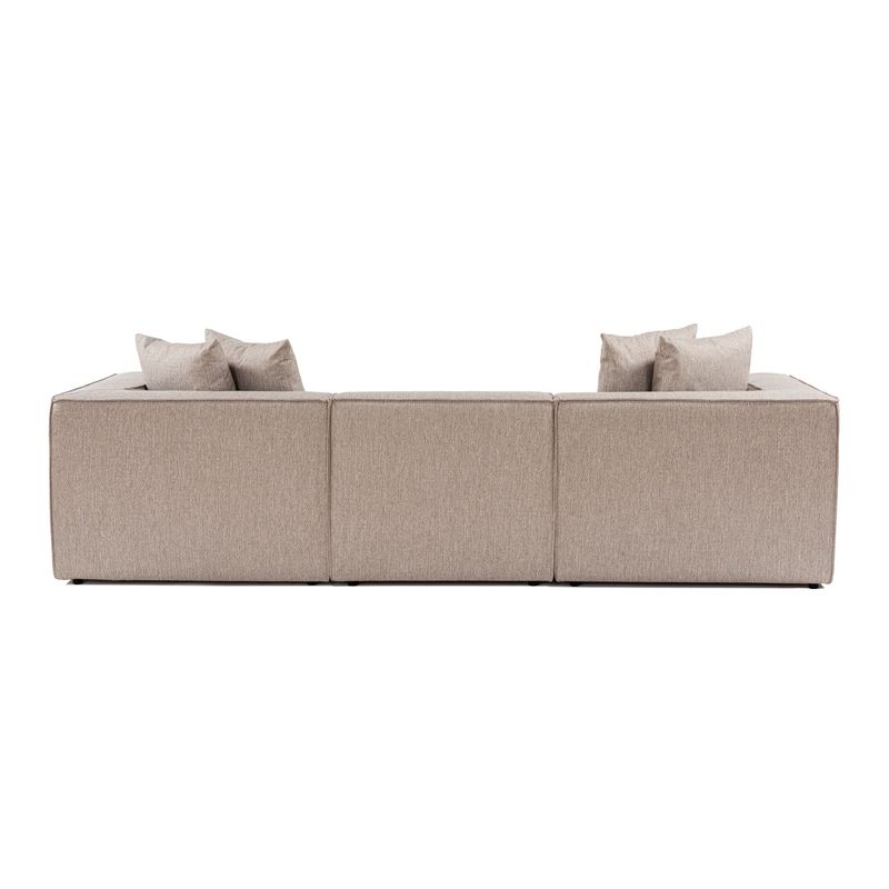 Casa si Gradina - Mobilier - Canapele si coltare - Canapele - Canapea 3 locuri, Hanah Home, lemn de carpen, in, bej nisip, 270x95x65 cm - Infinity.ro