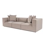 Casa si Gradina - Mobilier - Canapele si coltare - Canapele - Canapea 3 locuri, Hanah Home, lemn de carpen, in, bej nisip, 270x95x65 cm - Infinity.ro