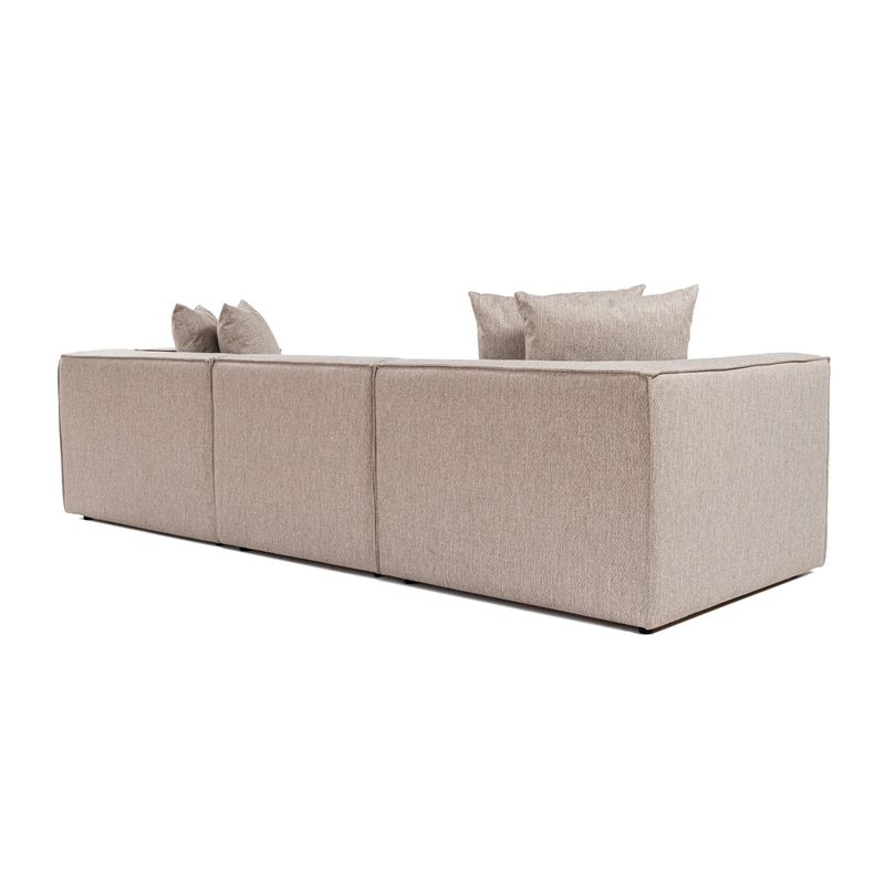 Casa si Gradina - Mobilier - Canapele si coltare - Canapele - Canapea 3 locuri, Hanah Home, lemn de carpen, in, bej nisip, 270x95x65 cm - Infinity.ro