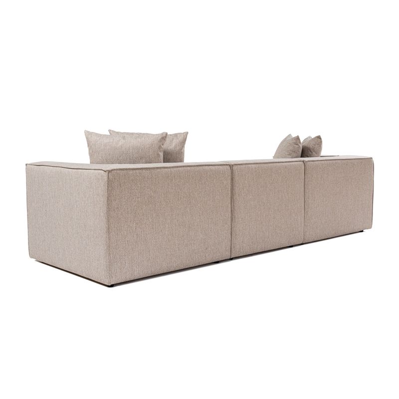 Casa si Gradina - Mobilier - Canapele si coltare - Canapele - Canapea 3 locuri, Hanah Home, lemn de carpen, in, bej nisip, 270x95x65 cm - Infinity.ro