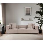 Casa si Gradina - Mobilier - Canapele si coltare - Canapele - Canapea 3 locuri, Hanah Home, lemn de carpen, in, bej nisip, 270x95x65 cm - Infinity.ro