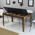 Casa si Gradina - Mobilier - Mese si birouri - Mese bucatarie si dining - Masa dining, Hanah Home, pal melaminat, nuc si negru, 145x88x75 cm - Infinity.ro
