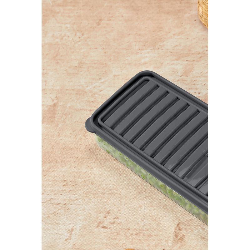 Casa si Gradina - Bucatarie si vesela - Organizare si depozitare bucatarie - Cutii alimentare - Set cutii depozitare, Hermia, plastic, antracit, 26.5x5x10.5 cm, 4 piese - Infinity.ro