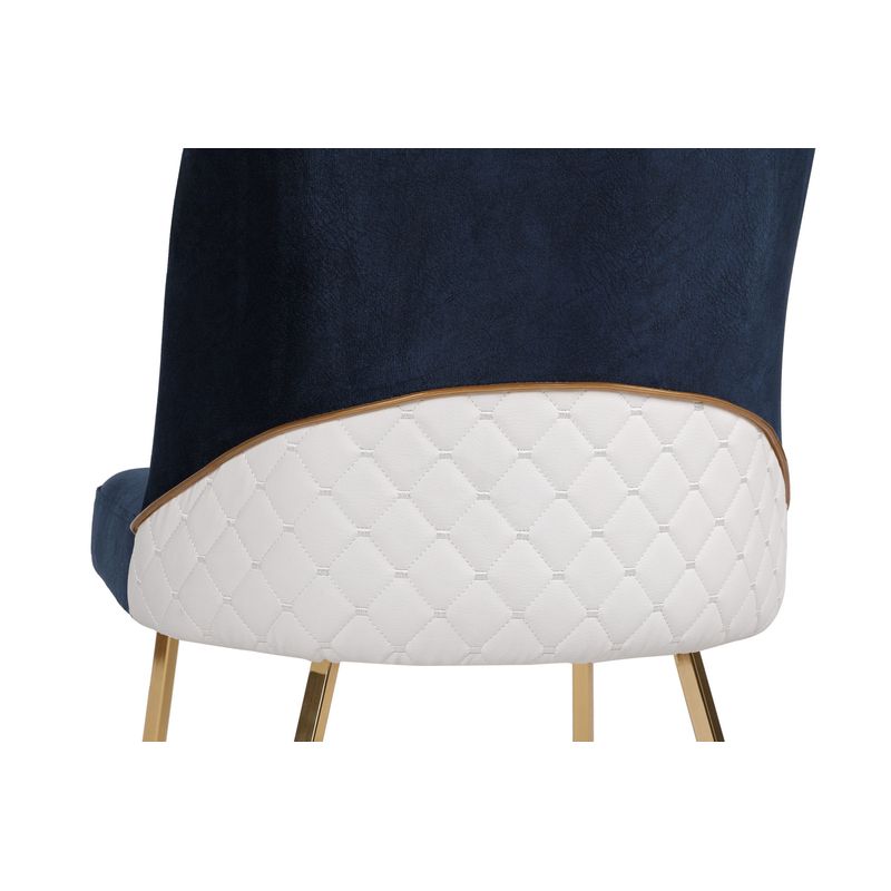 Casa si Gradina - Mobilier - Scaune si fotolii - Scaune - Set scaune, Hanah Home, catifea, auriu si albastru inchis, 50x49x90 cm - Infinity.ro