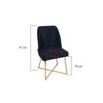Casa si Gradina - Mobilier - Scaune si fotolii - Scaune - Set scaune, Hanah Home, catifea, auriu si albastru inchis, 50x49x90 cm - Infinity.ro