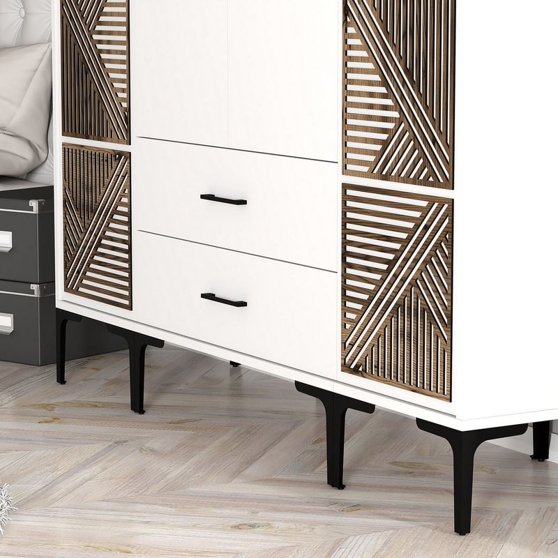 Casa si Gradina - Mobilier - Dulapuri si sifoniere - Sifoniere - Sifonier, Hanah Home, panou aglomerat cu melamina, alb, 160x201.4x47.5 cm - Infinity.ro