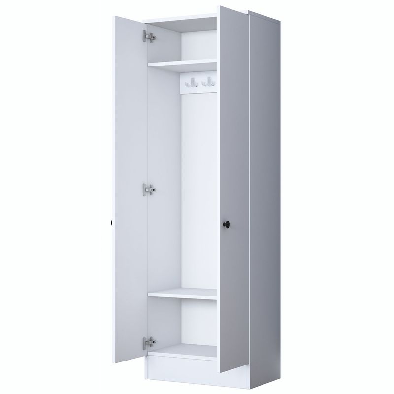 Casa si Gradina - Mobilier - Organizare si depozitare - Cuiere - Cuier, Hanah Home, pal melaminat, alb, 59.8x37.5x182.8 cm - Infinity.ro