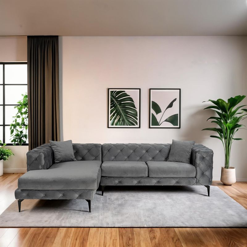 Casa si Gradina - Mobilier - Canapele si coltare - Coltare - Coltar, Atelier Del Sofa, lemn de fag si pal, antracit si negru, 270x180x72 cm, 569HLN1806 - Infinity.ro
