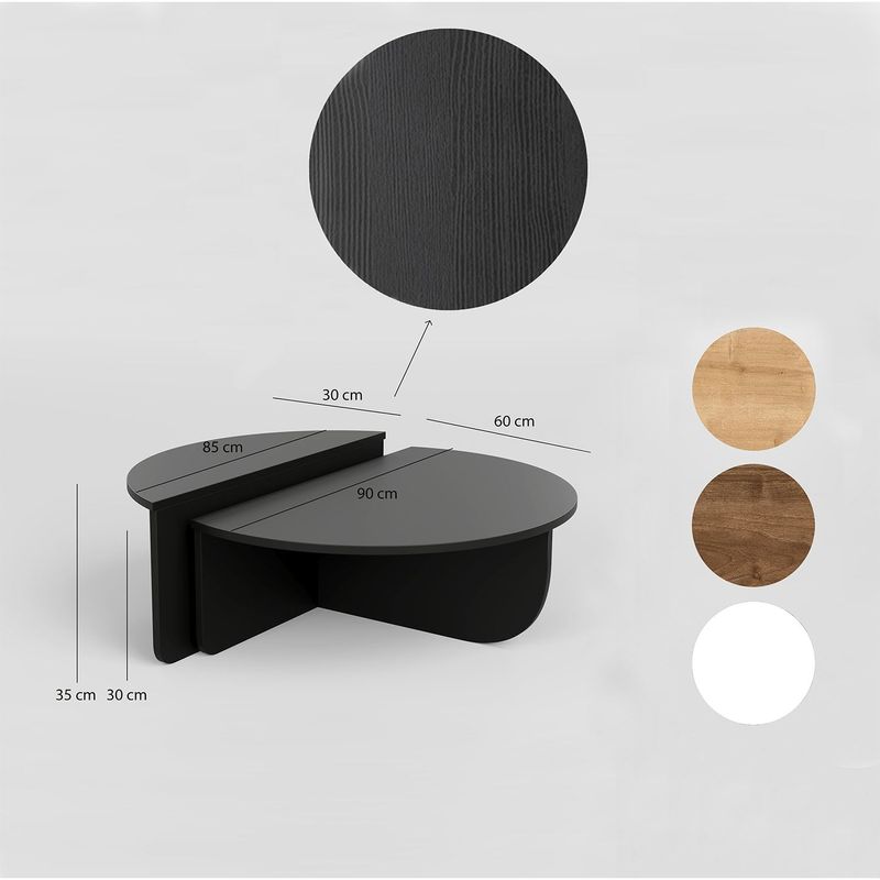 Casa si Gradina - Mobilier - Mese si birouri - Masute de cafea - Masuta de cafea, Hanah Home, pal melaminat, negru, 90x60x30 cm - Infinity.ro