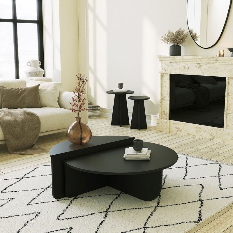 Casa si Gradina - Mobilier - Mese si birouri - Masute de cafea - Masuta de cafea, Hanah Home, pal melaminat, negru, 90x60x30 cm - Infinity.ro