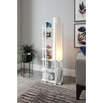 Casa si Gradina - Corpuri si surse de iluminat - Veioze si lampi - Lampadare - Lampadar, Opviq, corp din pal, alb, 45x25x135 cm - Infinity.ro