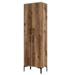 Casa si Gradina - Mobilier - Dulapuri si sifoniere - Dulapuri - Dulap multifunctional, Hanah Home, pal melaminat, nuc, 60x35x200 cm - Infinity.ro