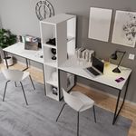 Casa si Gradina - Mobilier - Mese si birouri - Birouri - Birou, Hanah Home, pal melaminat, alb, 240x60x72 cm - Infinity.ro