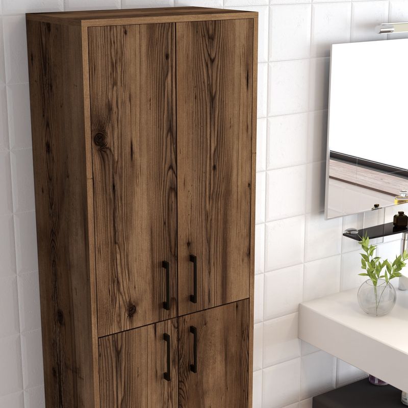 Casa si Gradina - Mobilier - Dulapuri si sifoniere - Dulapuri - Dulap multifunctional, Hanah Home, pal melaminat, nuc, 60x35x200 cm - Infinity.ro