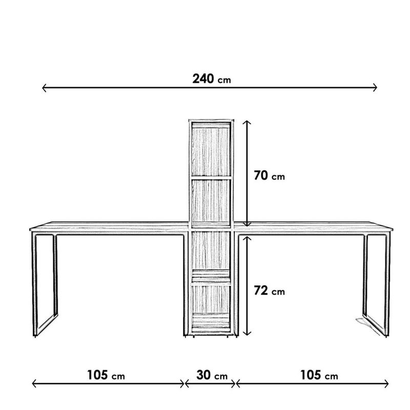 Casa si Gradina - Mobilier - Mese si birouri - Birouri - Birou, Hanah Home, pal melaminat, alb, 240x60x72 cm - Infinity.ro