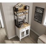 Casa si Gradina - Mobilier - Comode si corpuri - Corpuri bucatarie - Dulap bar cafea, Hanah Home, pal melaminat, lemn si alb, 75x50x210 cm - Infinity.ro