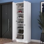 Casa si Gradina - Mobilier - Dulapuri si sifoniere - Dulapuri - Dulap multifunctional, Hanah Home, pal melaminat, alb, 59.8x37.5x182.8 cm - Infinity.ro