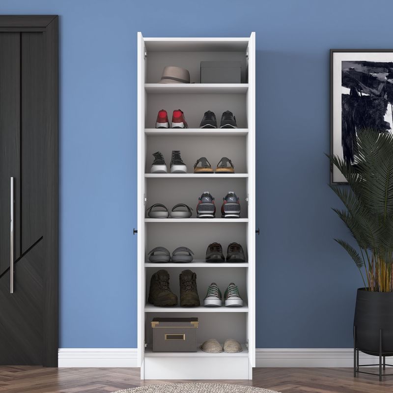 Casa si Gradina - Mobilier - Dulapuri si sifoniere - Dulapuri - Dulap multifunctional, Hanah Home, pal melaminat, alb, 59.8x37.5x182.8 cm - Infinity.ro
