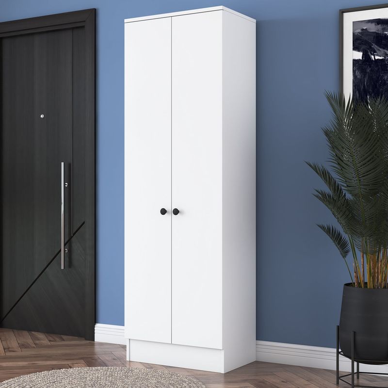 Casa si Gradina - Mobilier - Dulapuri si sifoniere - Dulapuri - Dulap multifunctional, Hanah Home, pal melaminat, alb, 59.8x37.5x182.8 cm - Infinity.ro